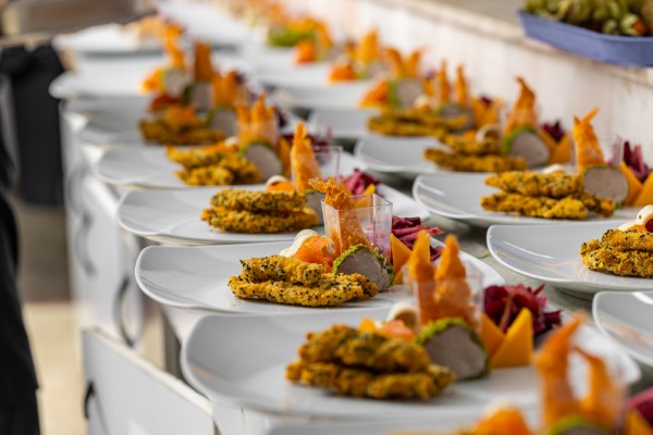 Image of catering services for a specific event, tailored to the clients' tastes.
